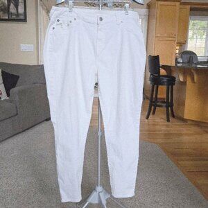 True Religion sz 38 Jennie Curvy mid rise skinny white jeans